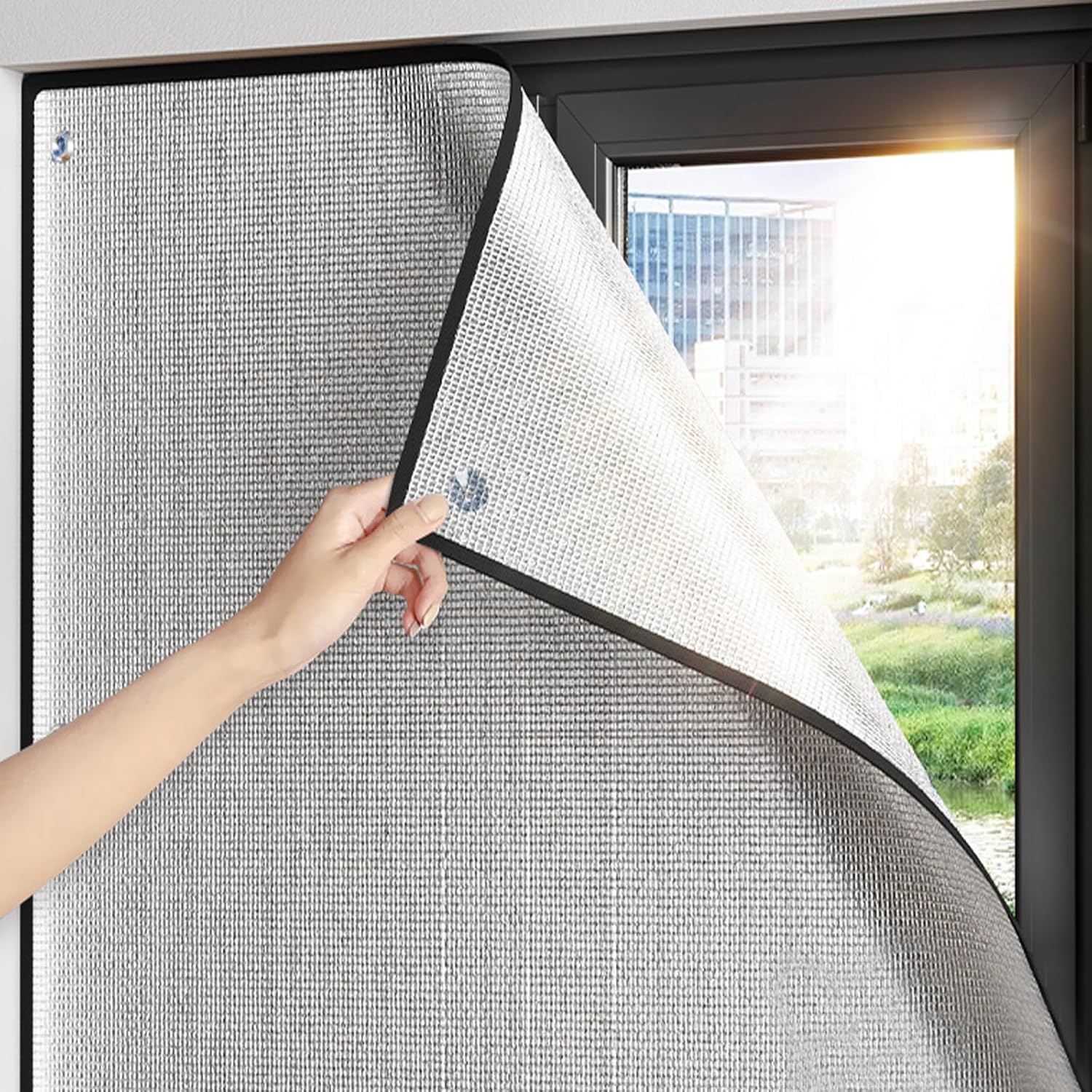 Aluminum Foil Thermal Insulation Reflective Window Film,Privacy Film for Glass Windows,Heat Control Window Tint Film(35x50cm/13.8''x20'')