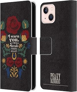 Head Case Designs Oficjalnie Licencjonowany Peaky Blinders Ostrzegam Cie Typografia Skórzany Portfel Etui Kompatybilny z Apple iPhone 13