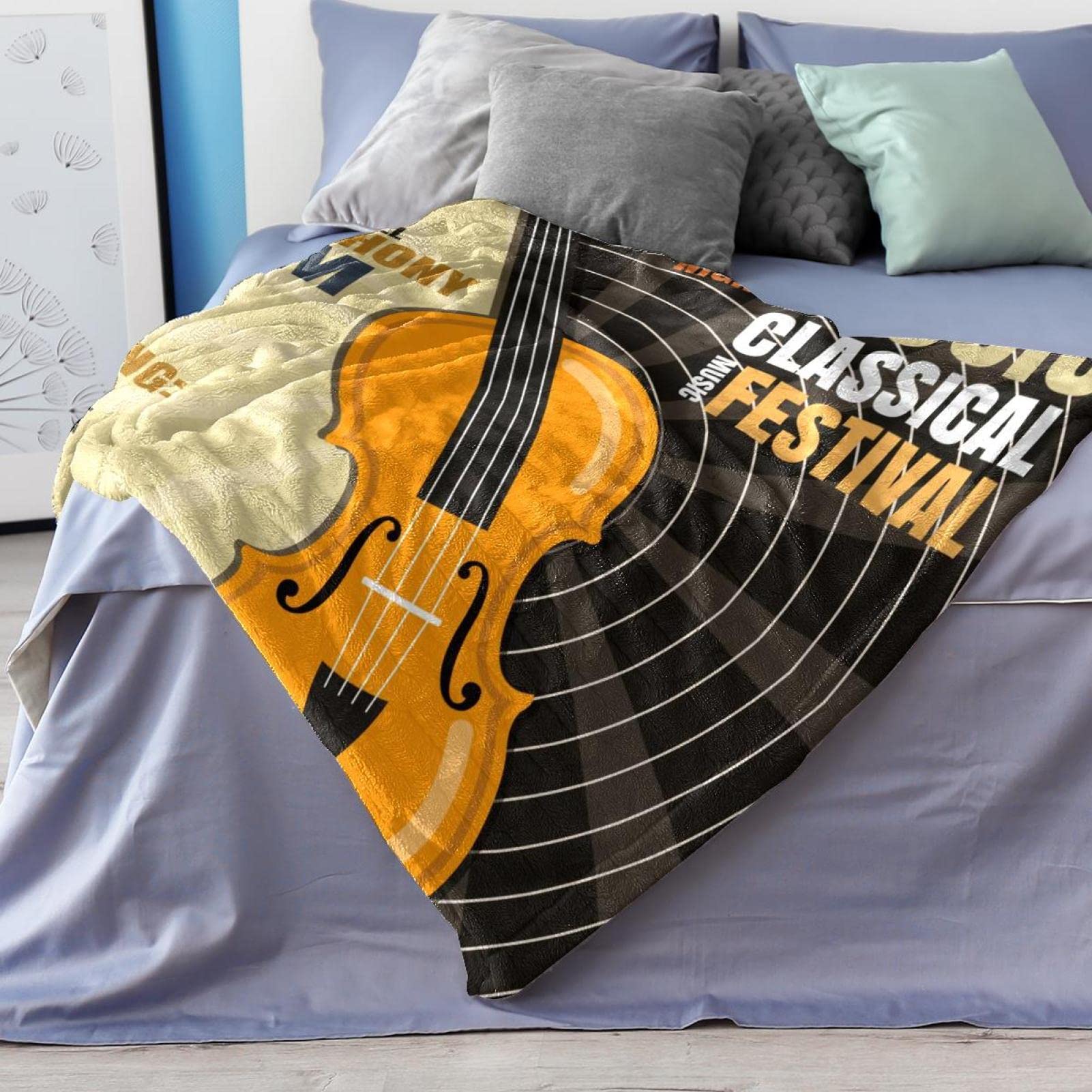 Coperta in pile per divano, divano o letto, accoglienti e morbide coperte per festival di musica classica