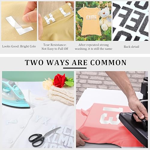 Miniatura 4 de 18 hojas de 216 piezas de 8 pulgadas con números de planchado de 2 pulgadas, kit de parches de letras para planchar de 0 a 11 números de planchado