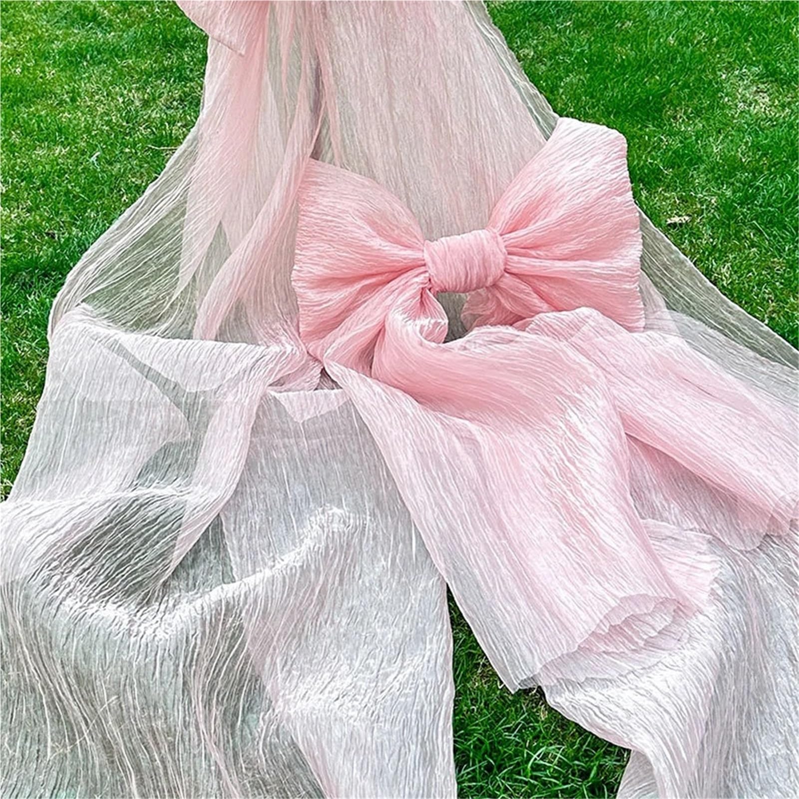 Große Satinschleife Rosa Netz-Schleife for Aufhängen, Ornament for Party, Hochzeit, Dekoration(Pink 47x180cm)