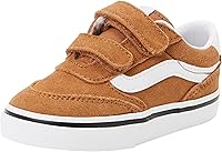Vans Toddler Brooklyn LS V Low Top Sneakers - Easy Hook-and-Loop, Padded Comfort for First Steps & Playground Play