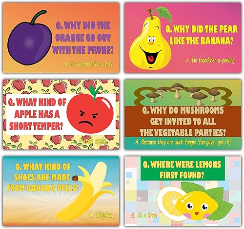 Miniatura 6 de Divertidas tarjetas de chistes de frutas y verduras (30 tarjetas x 4 juegos)  Juego de tarjetas educativas únicas de regalo  Gran regalo para niños
