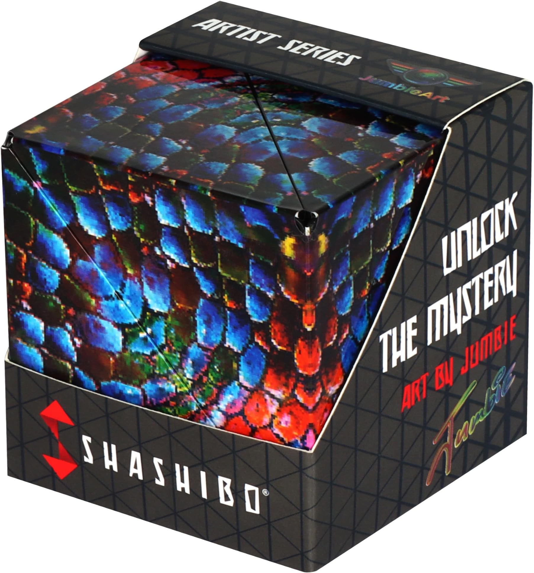 SHASHIBO Shapeshifting Box Award Winning Patented Fidget Cube with 36 Rare Earth Magnets - 70+ Shapes - Download the Fun in Motion Toys Mobile App (Artist Series - Chameleon)