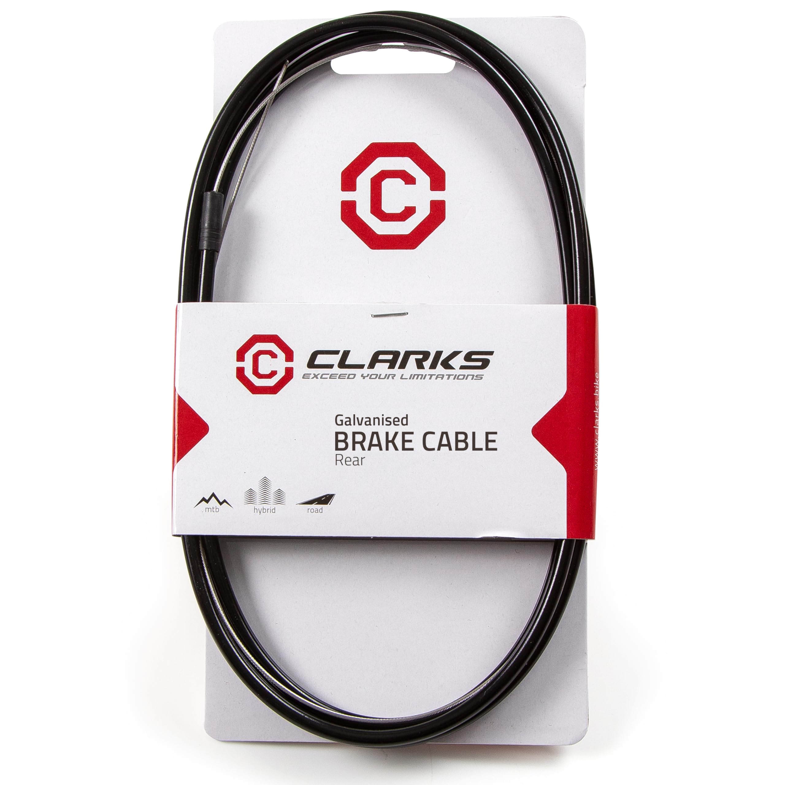 Clarks Cycle Systems Galvanised Road/MTB Brake Inner & Outer Cable Kit, Black, Single Cable