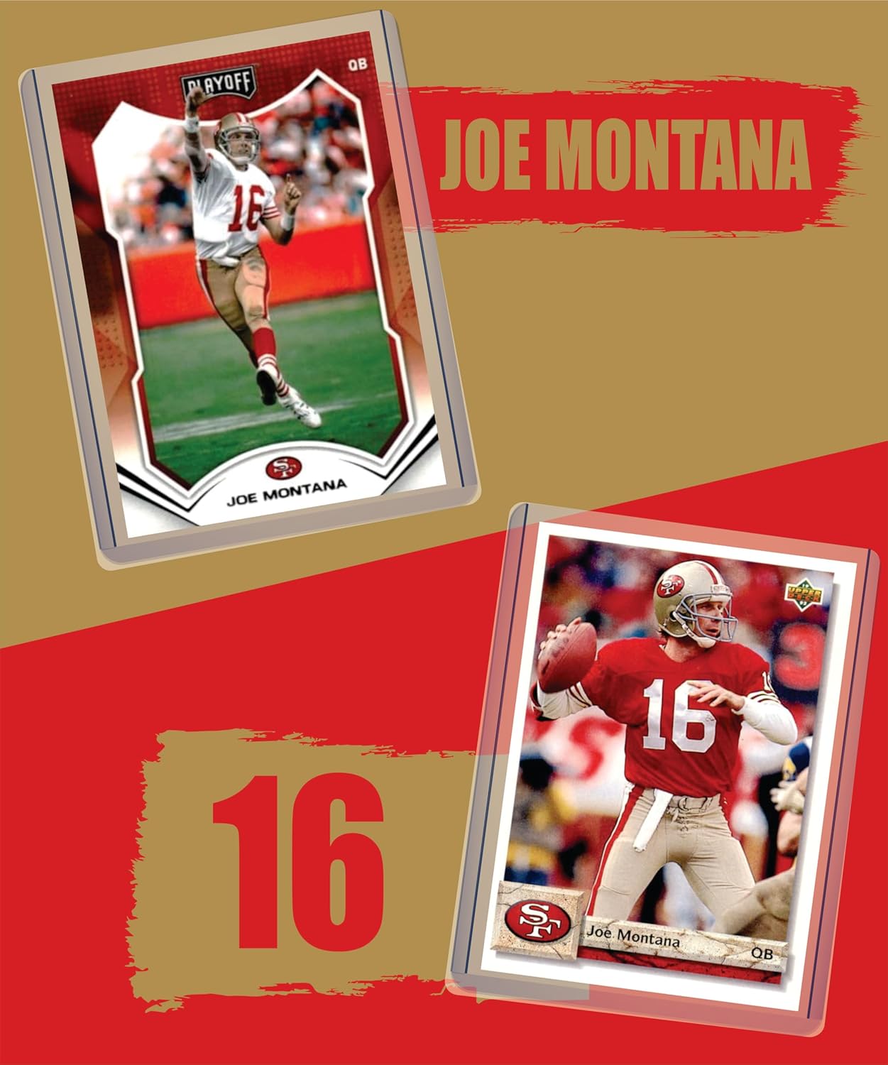 Joe Montana (10) Assorted Football Cards Gift Pack - San Francisco 49ers