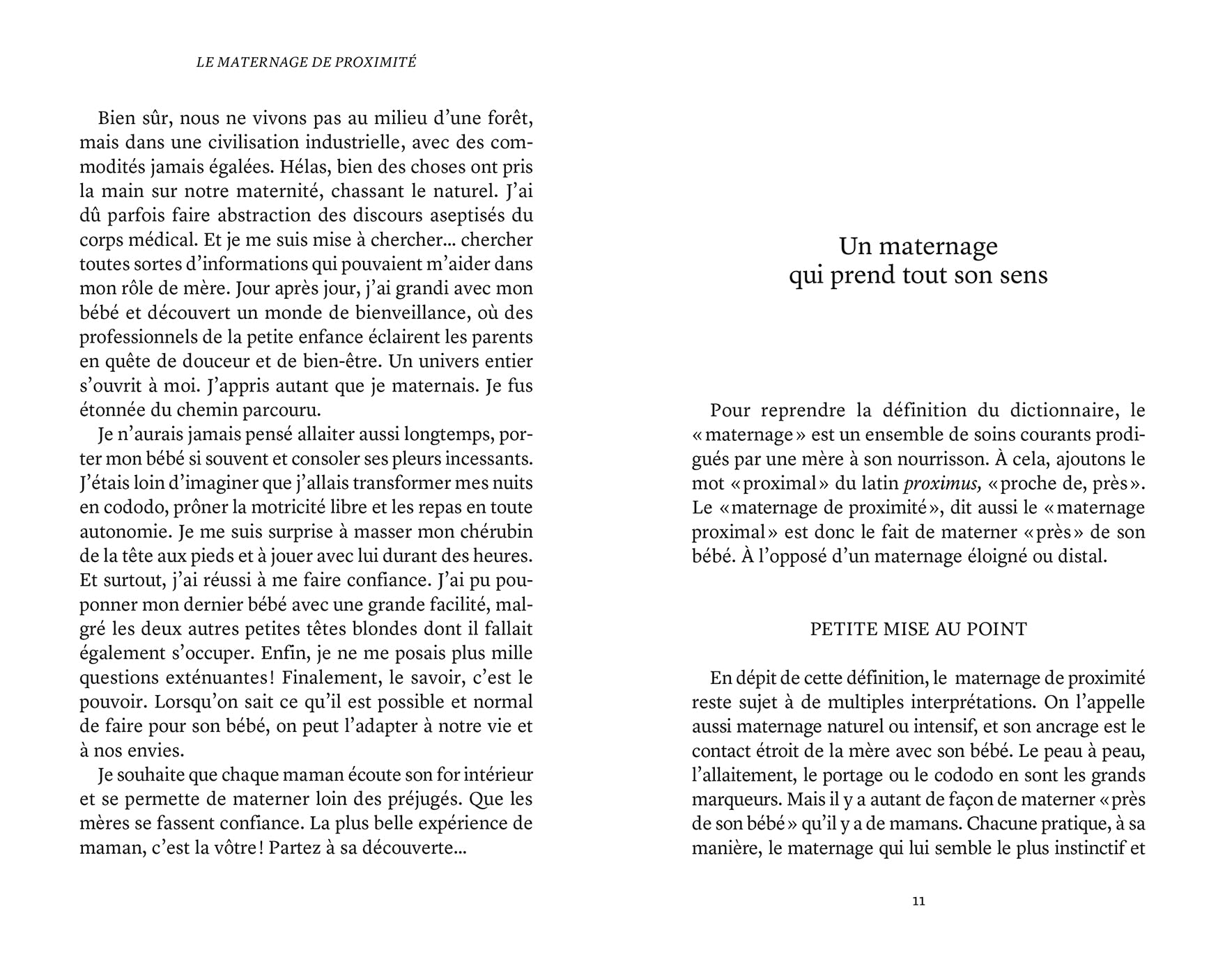 Le Maternage de proximité