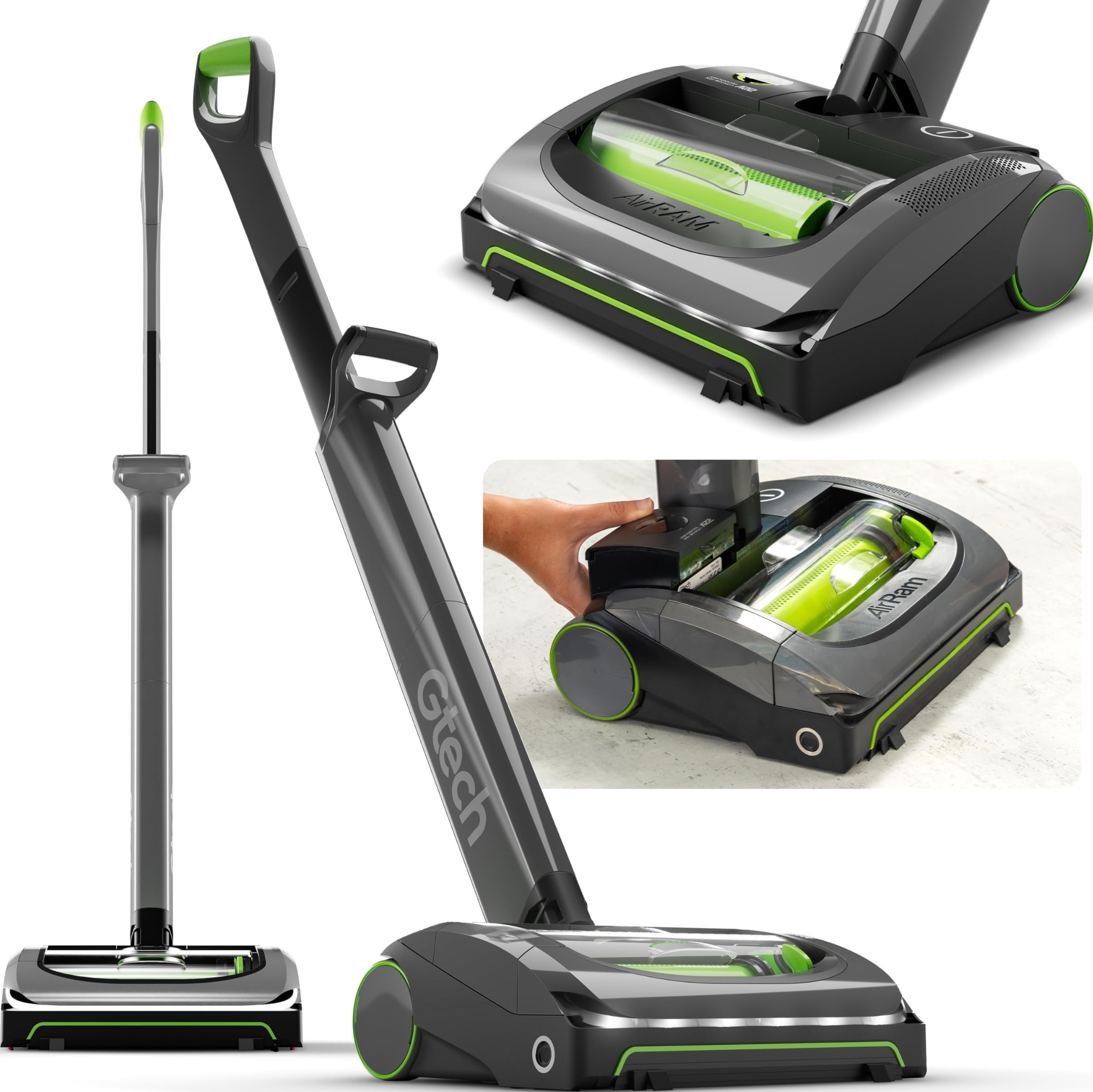 AirRAM MK2 Cordless Vacuum Cleaner with Powered Brush Head - Perfect for Carpet and Hardwood Floors - Rechargeable 22v Li-ion Battery - Lightweight (7 lbs.)