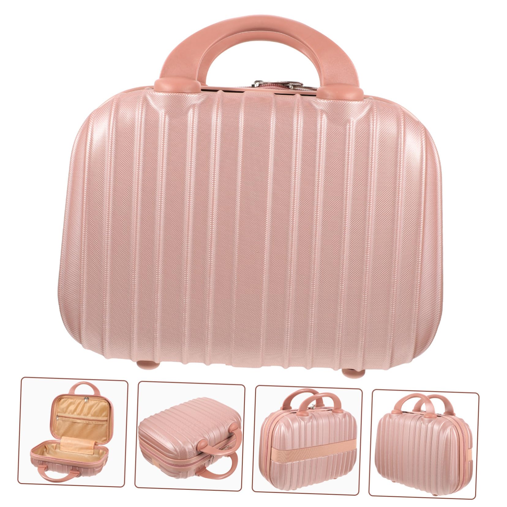 Beauty Case da Viaggio Rigido Rosa Manico Ampio, Organizzatore