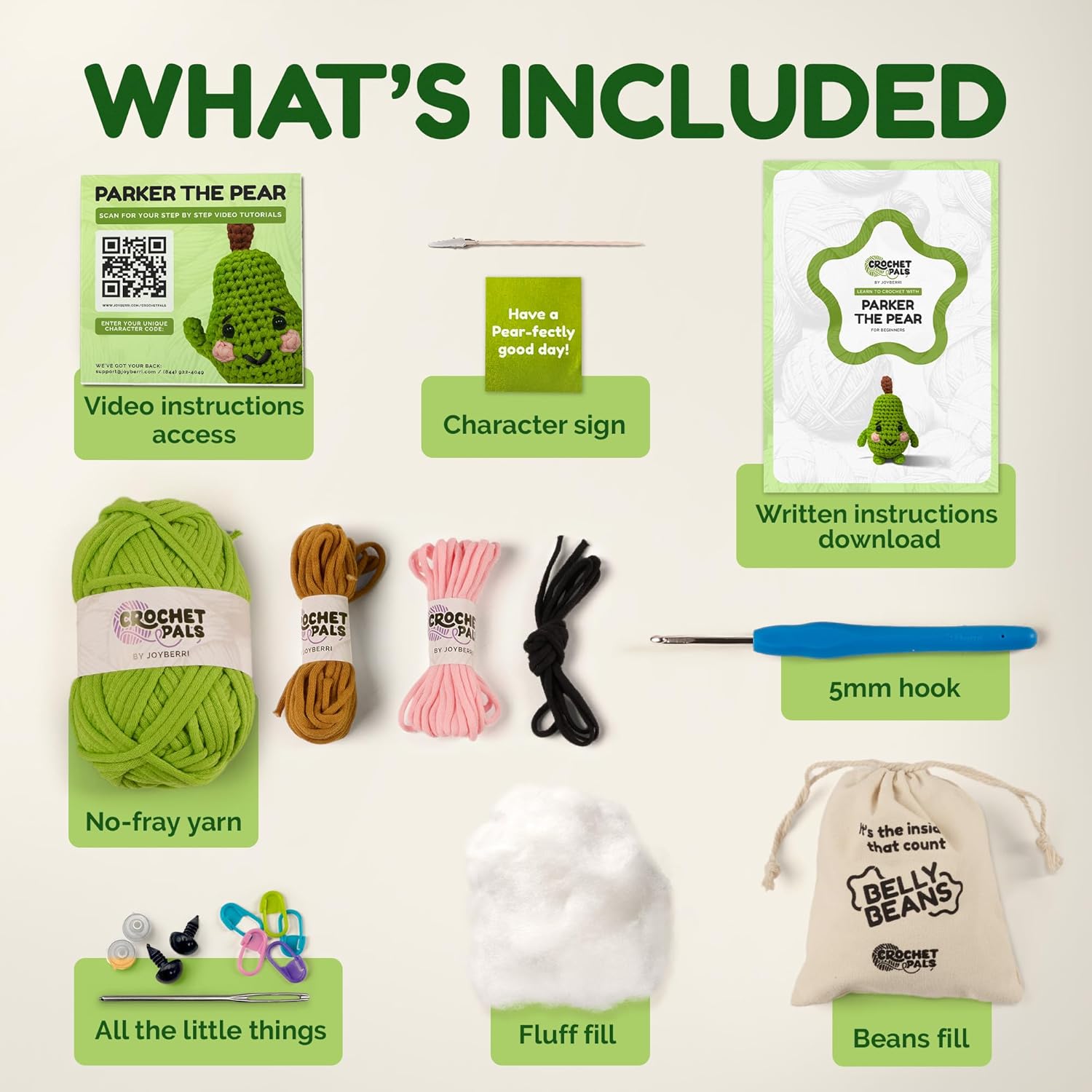 JOYBERRI Crochet Kit for Beginners - Beginner Crochet Kit for Adults - Learn to Make Amigurumi Animals with Step by Step Videos - All Materials Included (Daisy The Plant)