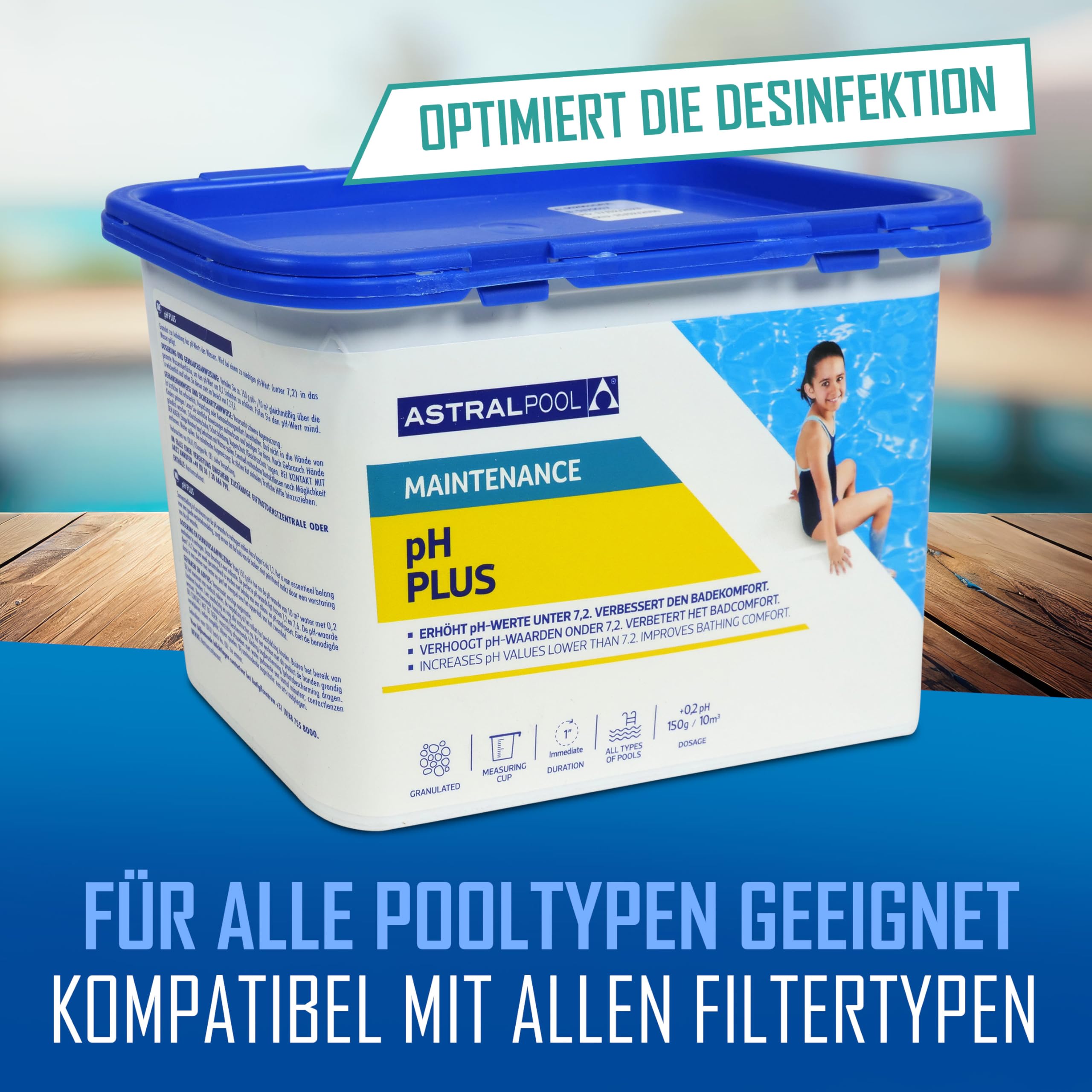 Astral Pool pH Minus und pH Plus Granulat Set 2,5 kg - Optimale pH-Wert Regulierung für Pools - Einfache Anwendung und Top Ergebnisse