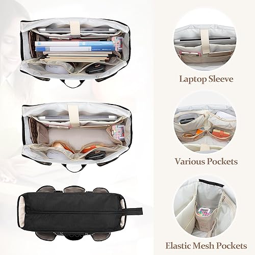 Miniatura 8 de Damero Bolsa de mano para profesores con funda acolchada para laptop, bolsa de trabajo para profesores, bolsa de utilidad para oficina, viajes o