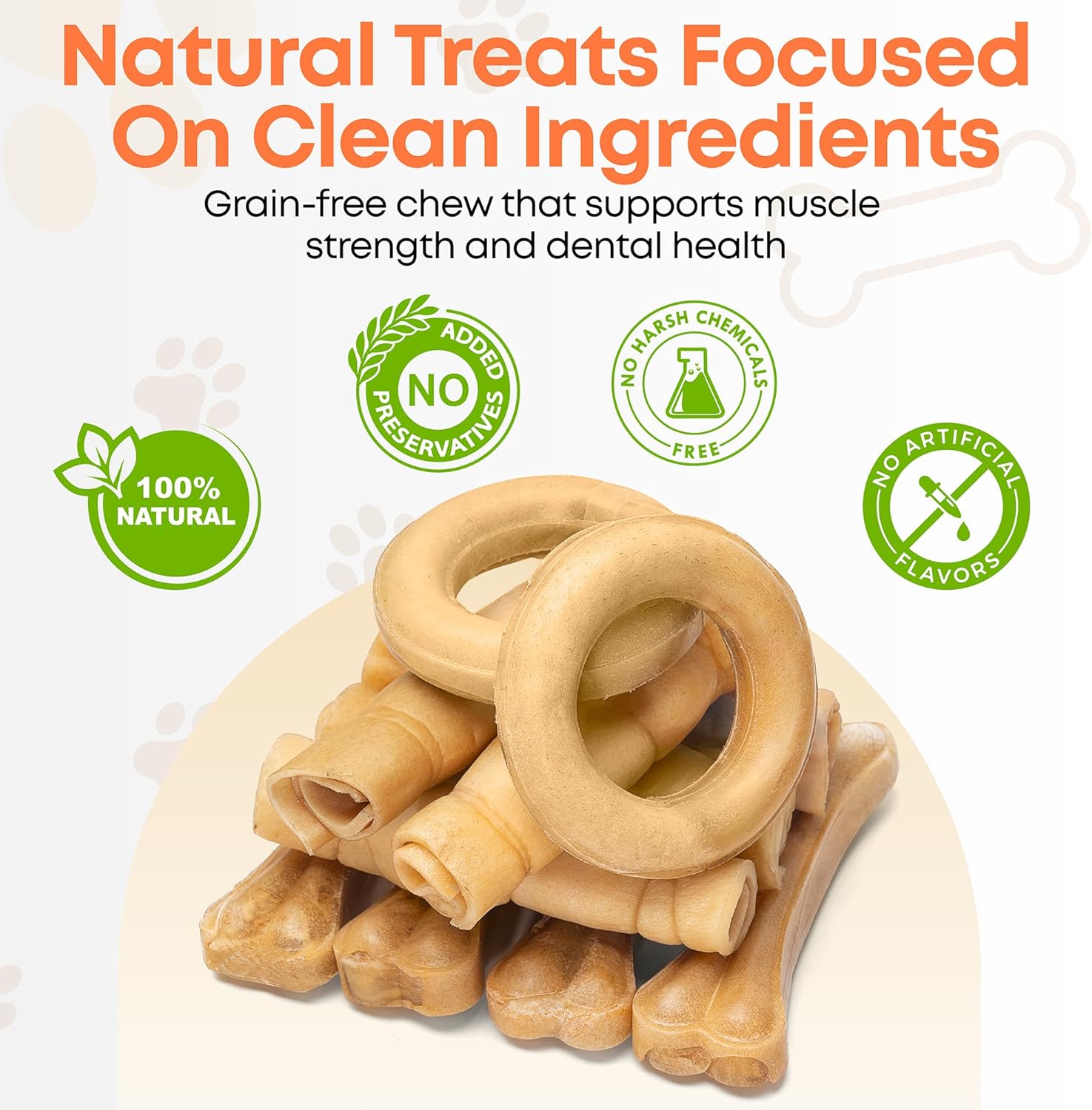 Fang & Claw Buffalo Cheek Dog Chews Variety Pack, Rawhide-Free Natural Dog Treats, 4" Cheek Rings, 6" Cheek Roll Bones and Rolls, Long Lasting Chews for Medium and Large Dogs