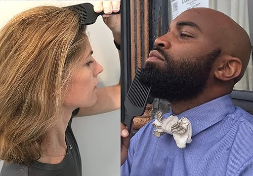 Miniatura 3 de Chicago Comb Peine de fibra de carbono modelo 7, para cabello largo y grueso, rizado y afro, color negro, 6 pulgadas (5.9in)