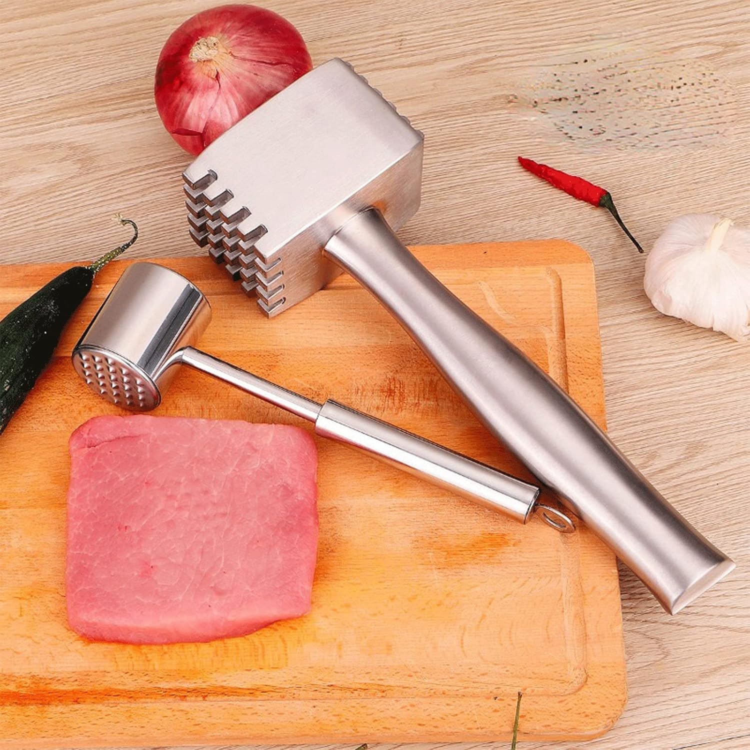 Food Hammer 1PCS Stainless Steel Multi-Functional Tender Meat Tenderizer Large Steak Hammer Kitchen Western Food Tools