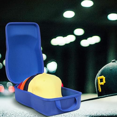 Miniatura 7 de khanka Estuche de transporte rígido compatible con gorras de béisbol. Este organizador protege hasta 8 sombreros (azul)