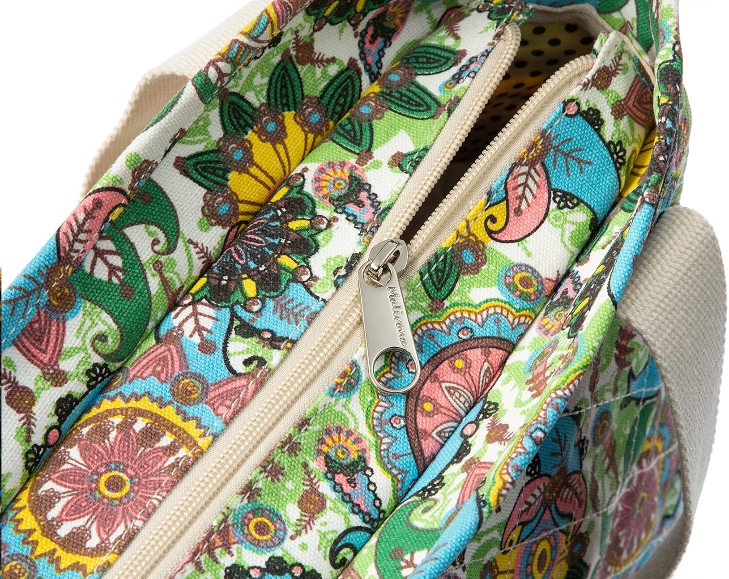 Malirona Women Canvas Tote Bag, Zipper Casual Tote's Handbag Large Capacity Shoulder Bag for Office Shopping Travel - Image 5