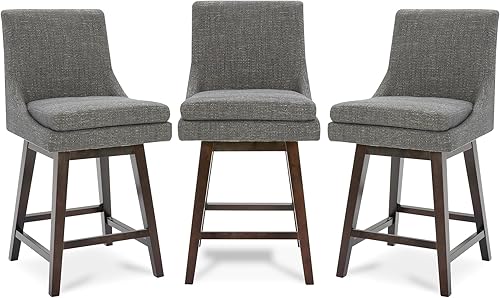 Miniatura 35 de CHITA Taburete de bar giratorio de altura de mostrador, taburete de bar tapizado, altura del asiento de 26.8 pulgadas de alto, piel sintética en