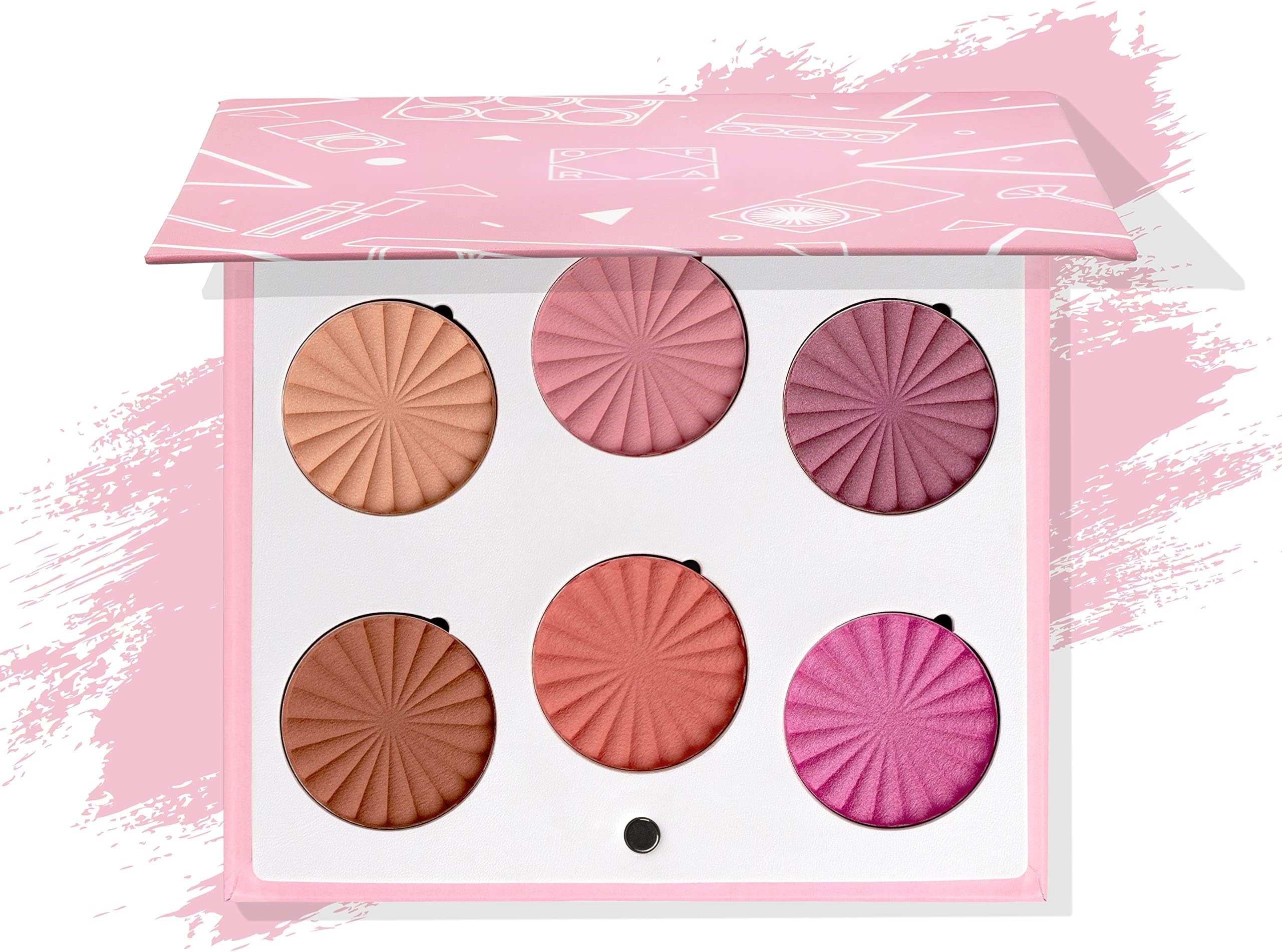 Mini Mix Face Palette Blushful - Blush Palette for Cheeks - 6 Pigmented Pressed Powder Shades - Travel-Friendly and Cruelty-Free Face Makeup Palette - Refillable Pans