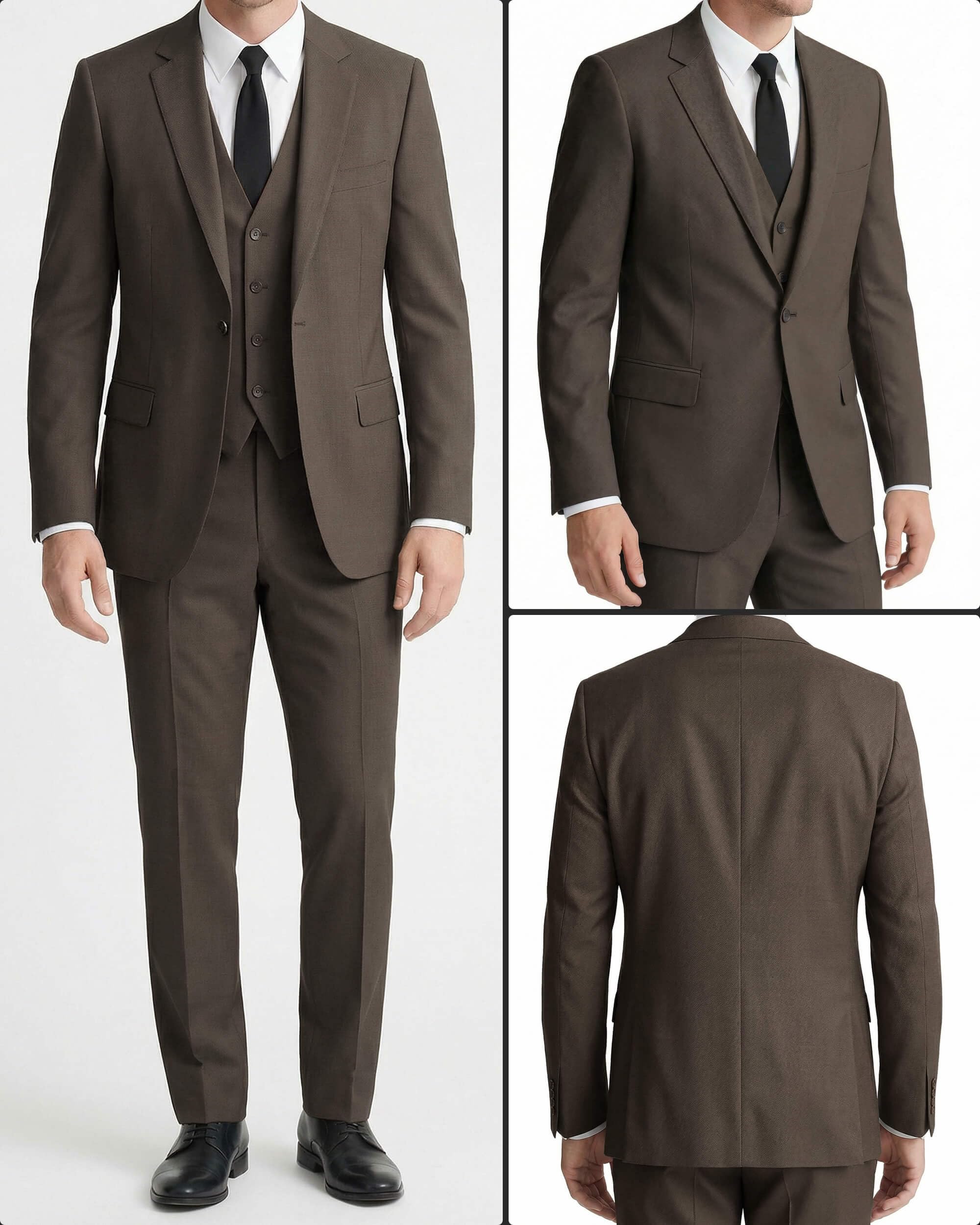 Traje de Tres Piezas Slim fit para Hombre Esmoquin Formal Chaqueta Blazer Chaleco y Pantalones Ideal para Boda Fiesta de graduación Evento y Negocios