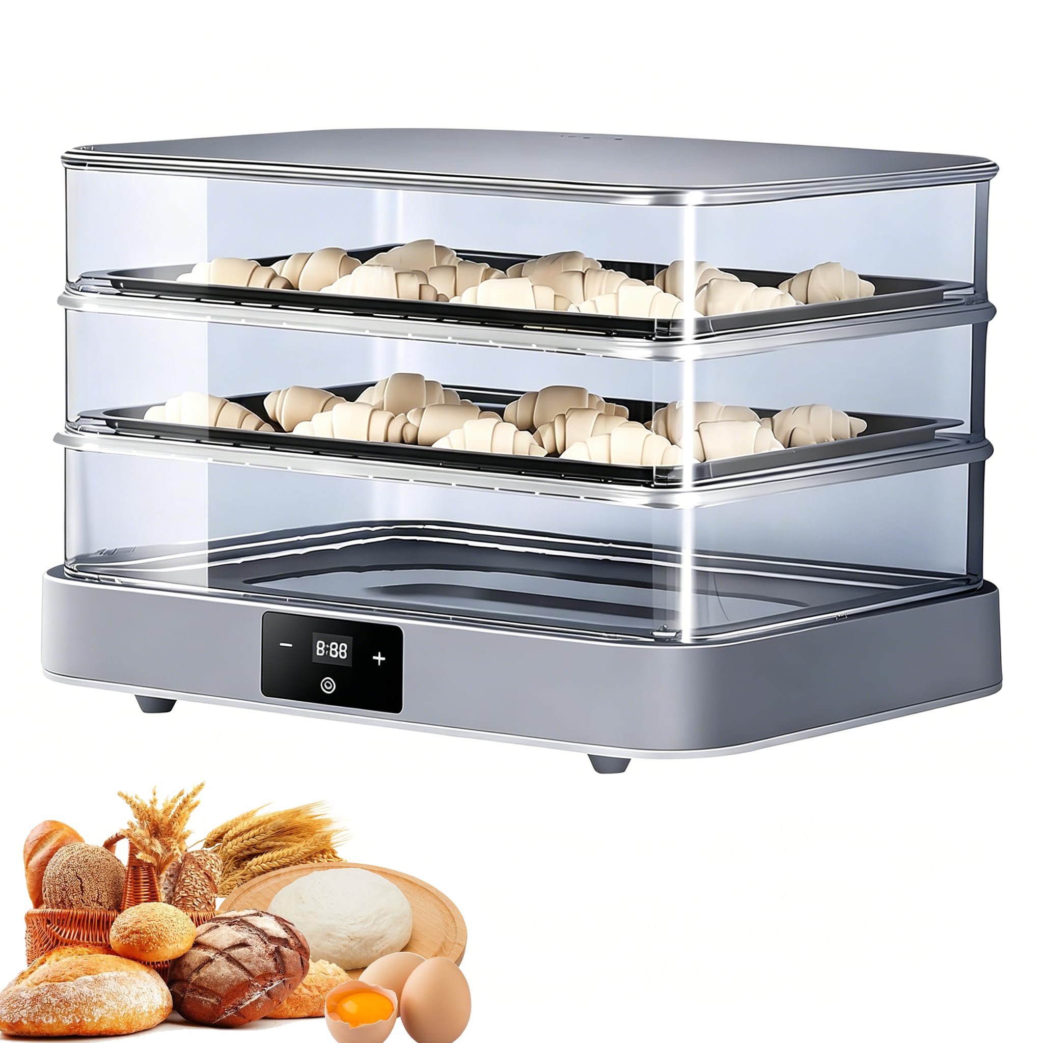 Fermentadora Eléctrica De 130 W, Caja De Fermentación De 40 L con Control De Temperatura De 20-45 °c Y Temporizador De 24 Horas, Armario De Fermentación Digital para Hornear En Casa.