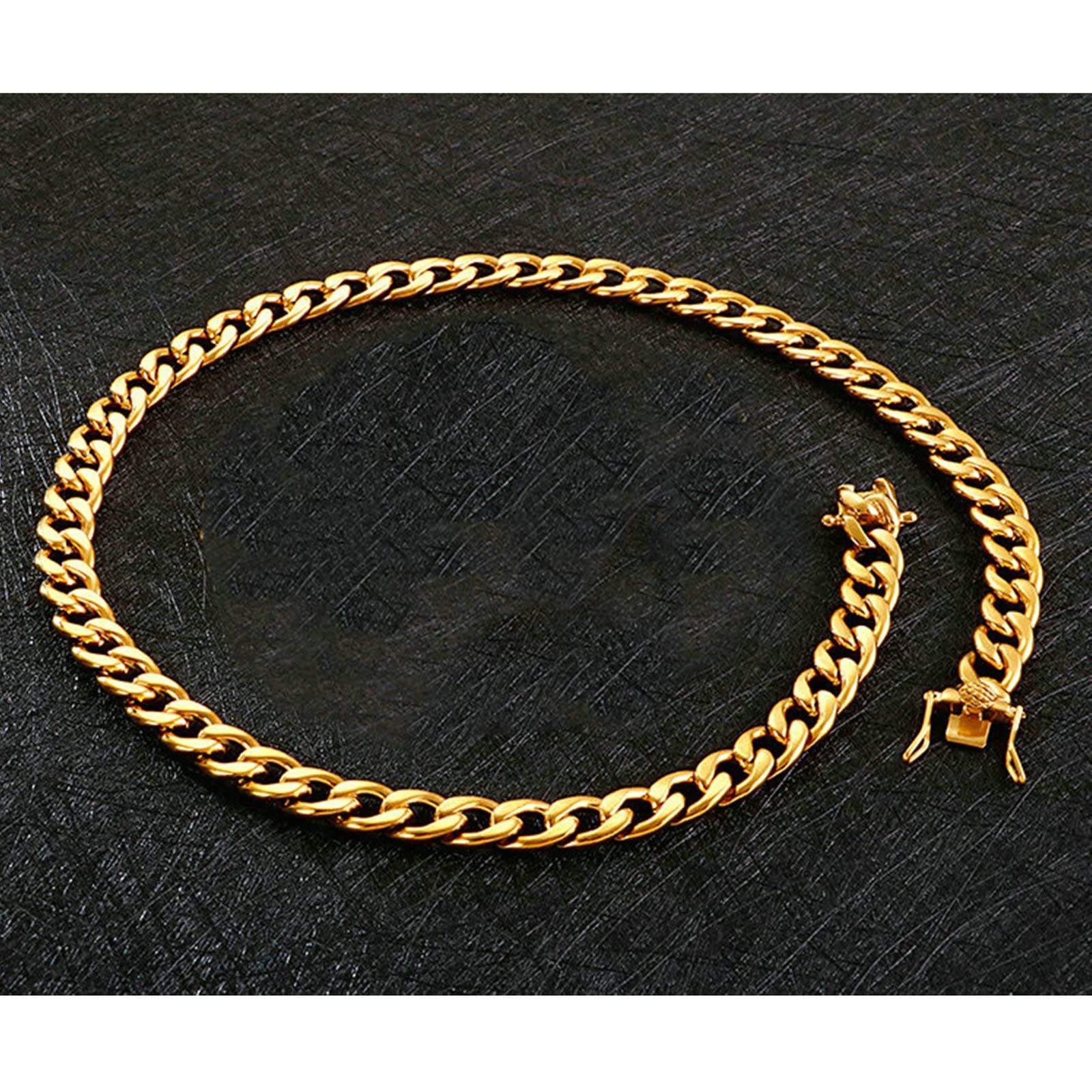 Naszyjnik Łańcuszek ze stali nierdzewnej, bez wisiorka, damski, 50 cm do 76 cm, hip hop, męski łańcuszek o szerokości 10 mm, srebrny, 10mm-60cm, No Gemstone