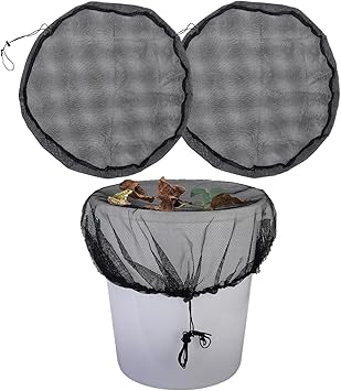 Mesh Cover for Rain Barrels,2pcs Rain Barrels Screen Water Bucket Covers with Drawstring,Rain Barrel Net Cover to Keep Leaves and Debris Out Rain Collection