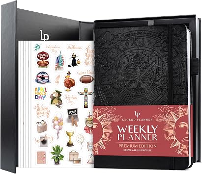 Legend Planner Premium, Undated Weekly, Monthly & Budget, A5, Black