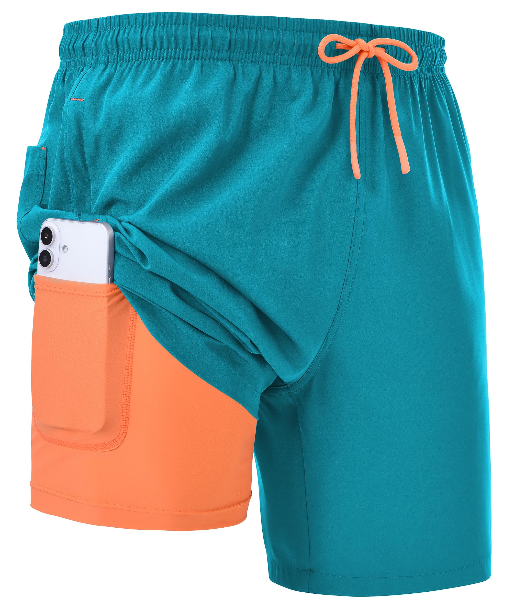 Zoofly Badehosen für Herren Schwimmhose Herren Kompressionsfutter Badeshorts Männer Schnelltrocknend mit Taschen Sportshorts