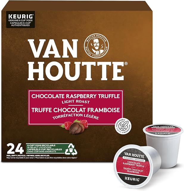 Van Houtte Raspberry Chocolate Truffle Coffee, K-Cup Portion Pack for Keurig Brewers (24 Count)