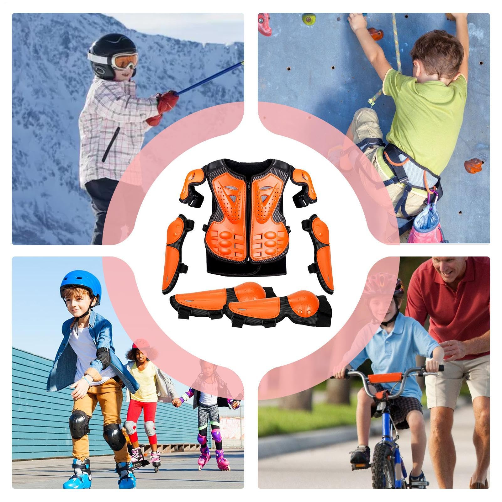 Équipement de motocross pour enfants – Protection de poitrine de moto, combinaison de protection avec genoux, coudes, bras, épaules