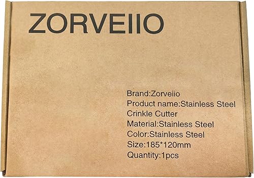 Miniatura 8 de Cortador de arrugas de acero inoxidable, cuchillo de picador ondulado, cortador giratorio ondulado con hoja de acero, mango de madera para verduras,