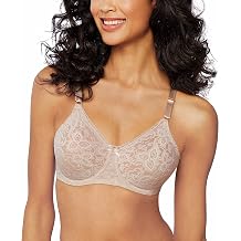 Bali Womens Underwire Lace Bra, Lace N Smooth Bras for Women, Stay-in-Place Straps, Full Coverage