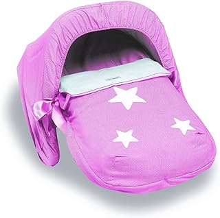 Bimbi 39040919 - Saco grupo 0, diseño corona, 51 x 64 cm, color blanco y fresa