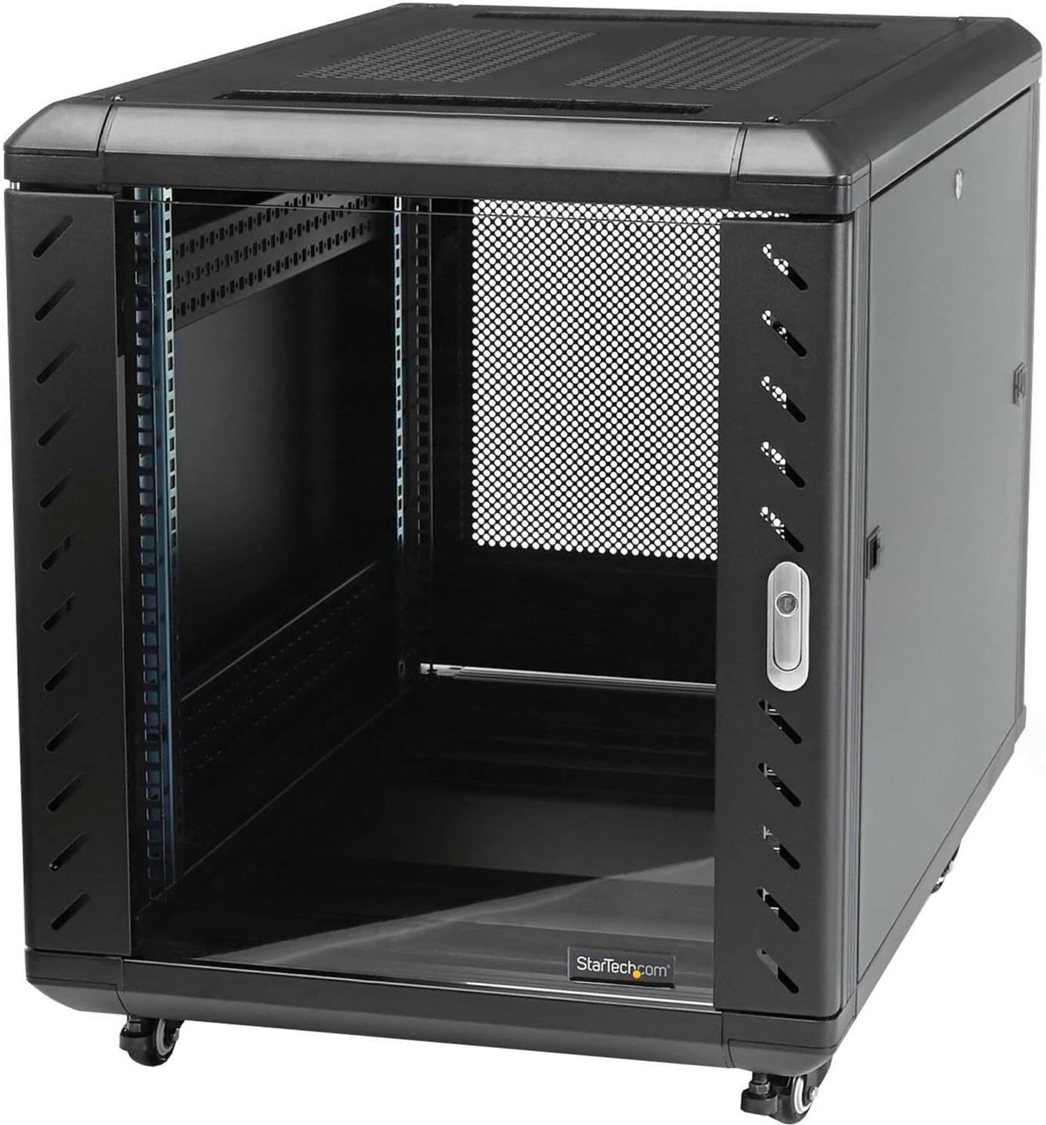 StarTech 19" 15U Server Rack Cabinet - 32" Deep - Up to 1768 lbs - w/ Casters and Leveling Feet W Lockable 4-Post Enclosure (RK1536BKF)