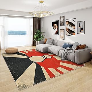 Bowling Rug & Home Decor - Washable Rug 5x6 - Kids Sports Rugs for Living Room Bedroom - Non Slip Soft Indoor Large Area Rug - Retro Carpet - Bowling Ball Gifts - Buy now