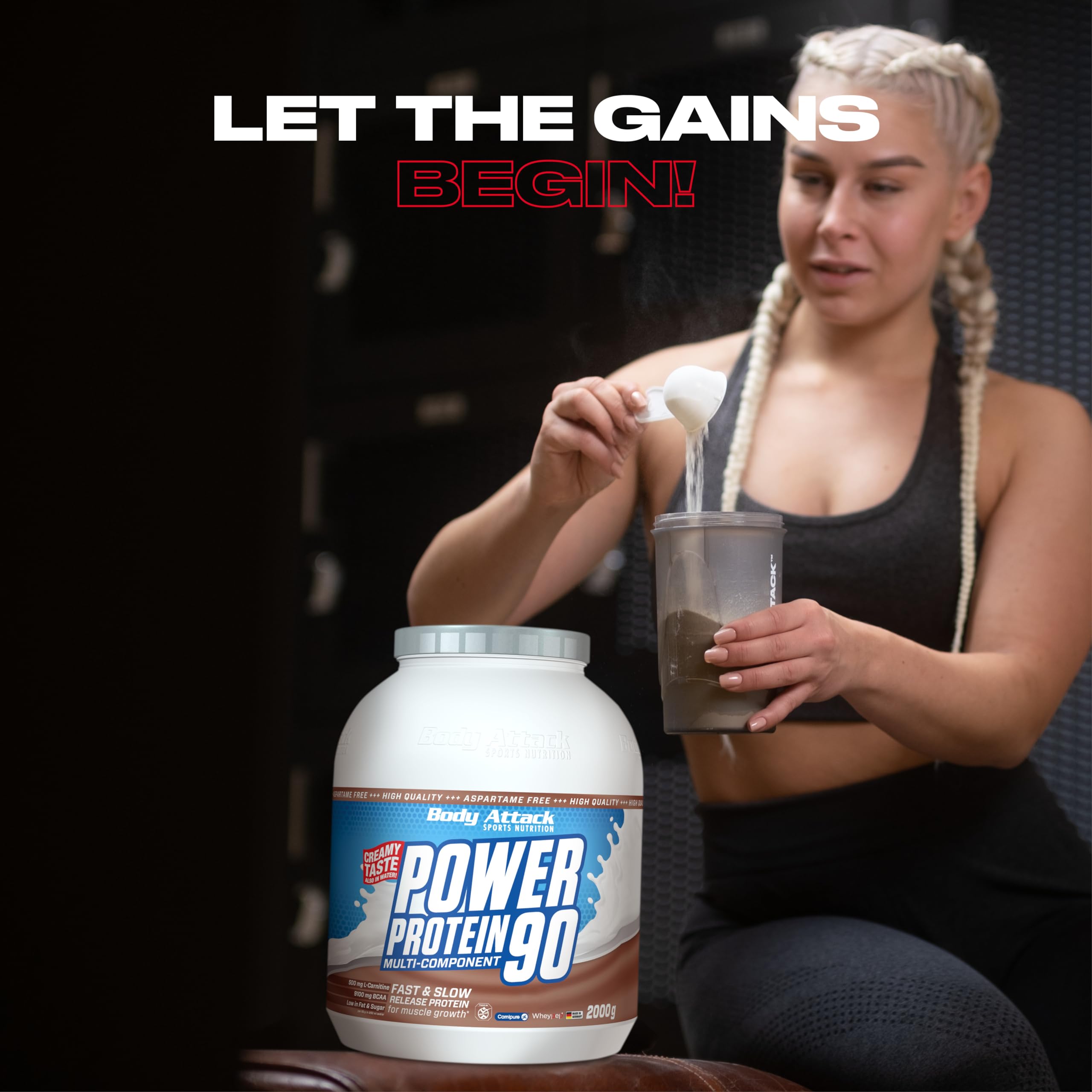Body Attack Power Protein 90, Gusto Biscotto Al Burro, 2kg - Proteine Multi Componente Con BCAA E L-Carnitina