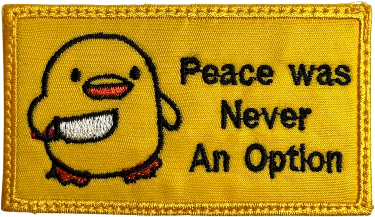 Almost SGT Peace was Never an Option Chick Meme Patch - Funny Tactical Military Morale Embroidered Patch Hook Fastener Backing