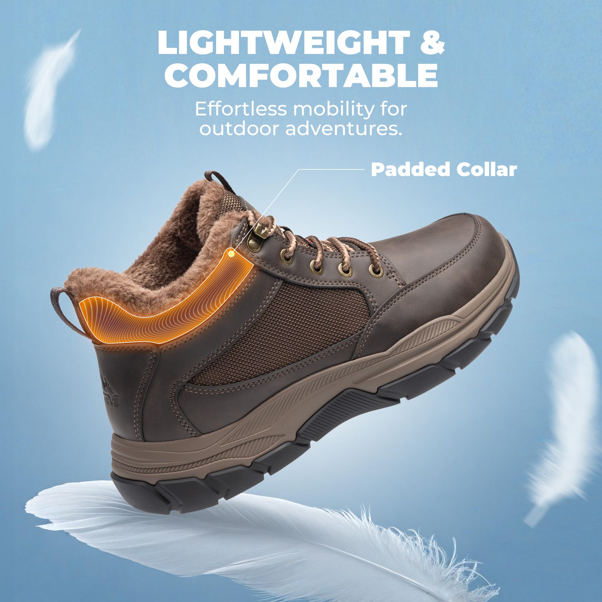NORTIV 8 Bottes de neige imperméables pour homme - Légères et décontractées - Chukka