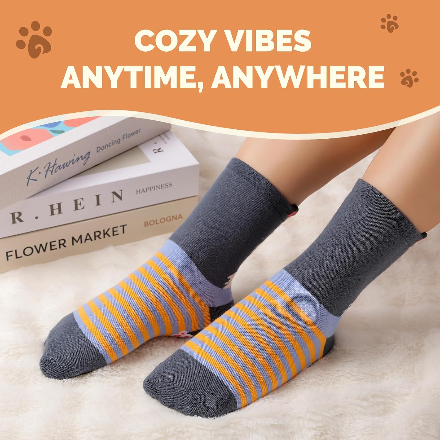 Cute Cat Gifts for Women Cat Socks Cotton Blend Novelty Socks for Mom Wife Girlfriend