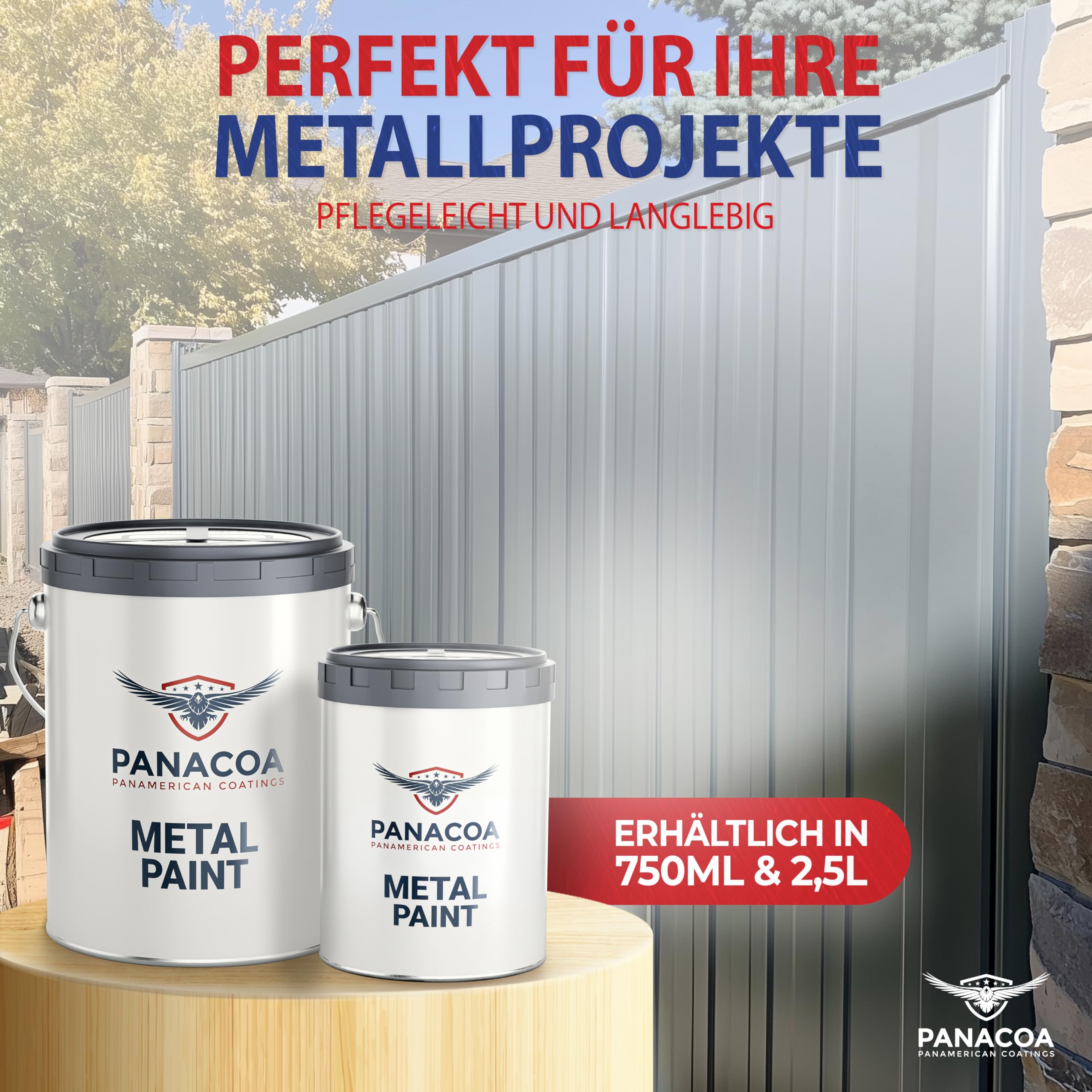 Metallschutzlack 3in1 Metalllack Metallfarbe Rostschutzfarbe l Braun 2,5L