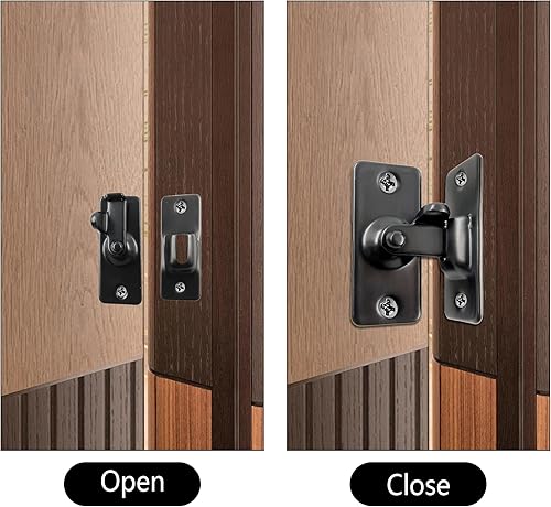 Miniatura 3 de 2 cerraduras de cierre de puerta de 90 grados, pestillo de puerta de granero de acero inoxidable, pequeños pestillos de puerta abatibles, cerrojo