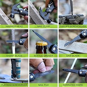 Gifts for Men - Birthday Gifts for Man, Dad, Husband, Mens Gift Ideas - Stocking Stuffers for Men, Mens Stocking Stuffers - Christmas Fathers Day Groomsmen Gift - Multitool Hammer for Camping, Hiking