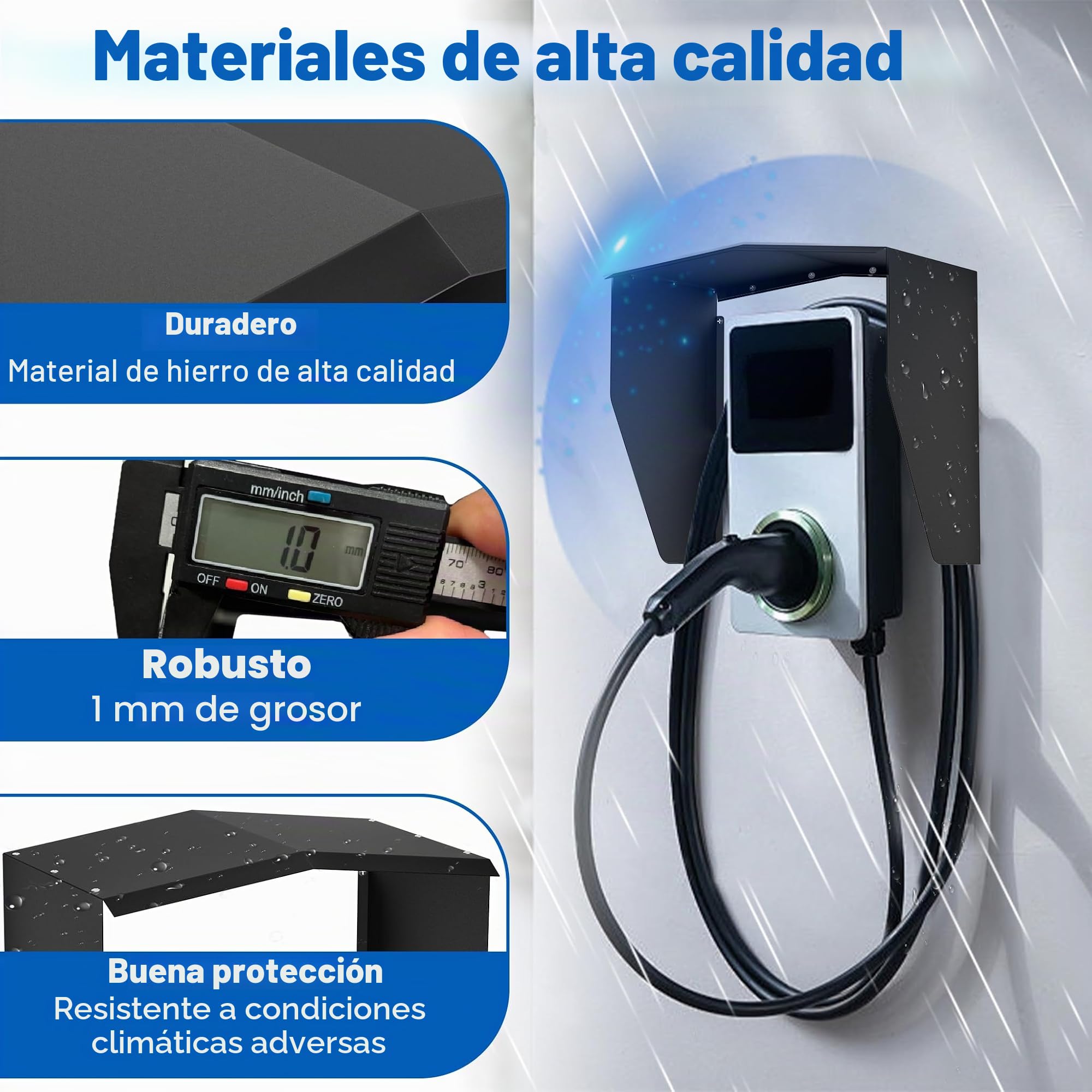 UISEBRT Protección contra la intemperie para Wallbox, techo protector para estación de carga de coche electrónico, protección contra la lluvia y protección solar, cubierta impermeable para cargador,