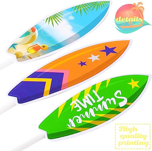 Miniatura 5 de 36 decoraciones para cupcakes para tablas de surf, piscina, decoración de fiesta de cumpleaños, playa, tabla de surf, decoración de cupcakes para