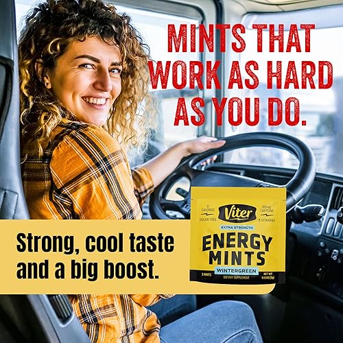 Miniatura 8 de Viter Energy Caffeine Mints 80mg Extra Strength - 90 piezas con cafeína con vitaminas B. Menta vegana sin azúcar. Potenciador de enfoque nootrópico