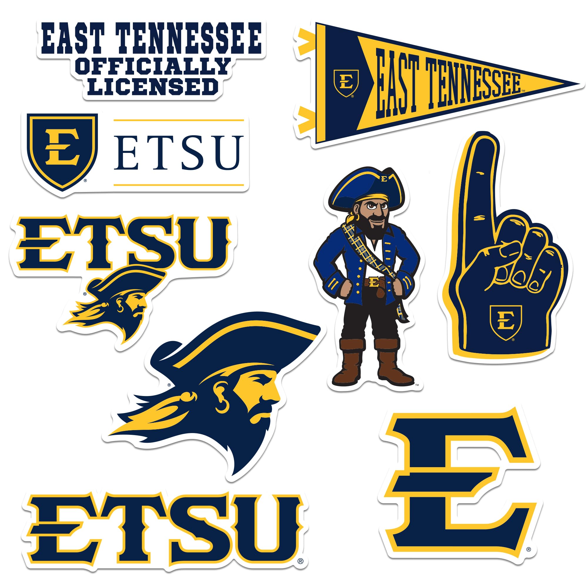 East Tennessee State University 8ct Vinyl L, Indoor/Outdoor, Set of 8