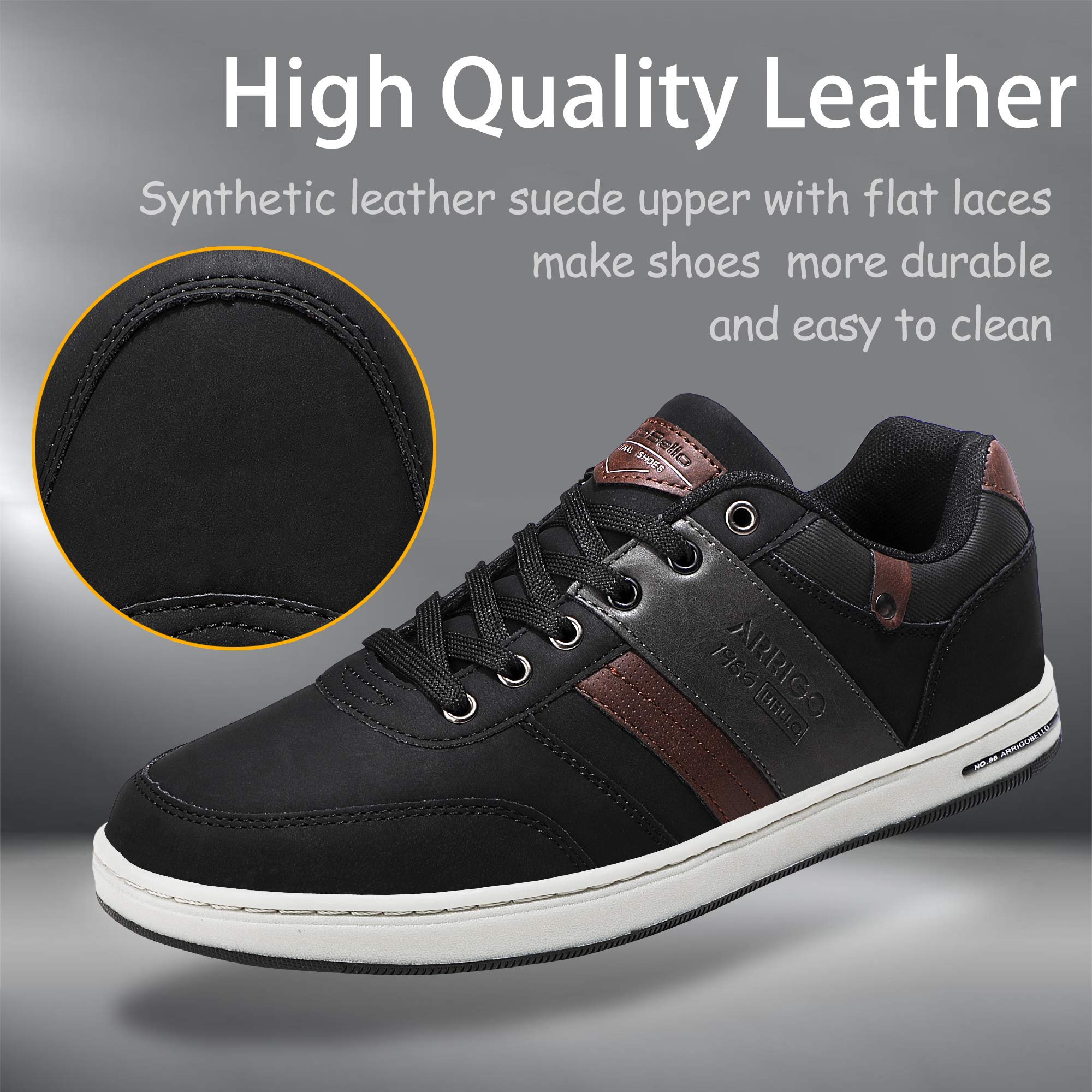ARRIGO BELLO Freizeitschuhe Herren Sneaker PU Leder Walkingschuhe Atmungsaktive Athletic Formal Classic Sportschuhe Schuhgröße 41-46