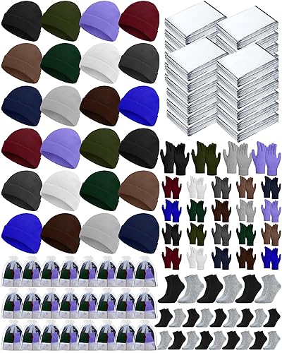 120 Pcs Winter Homeless Care Supplies Bulk Emergency Blankets Winter