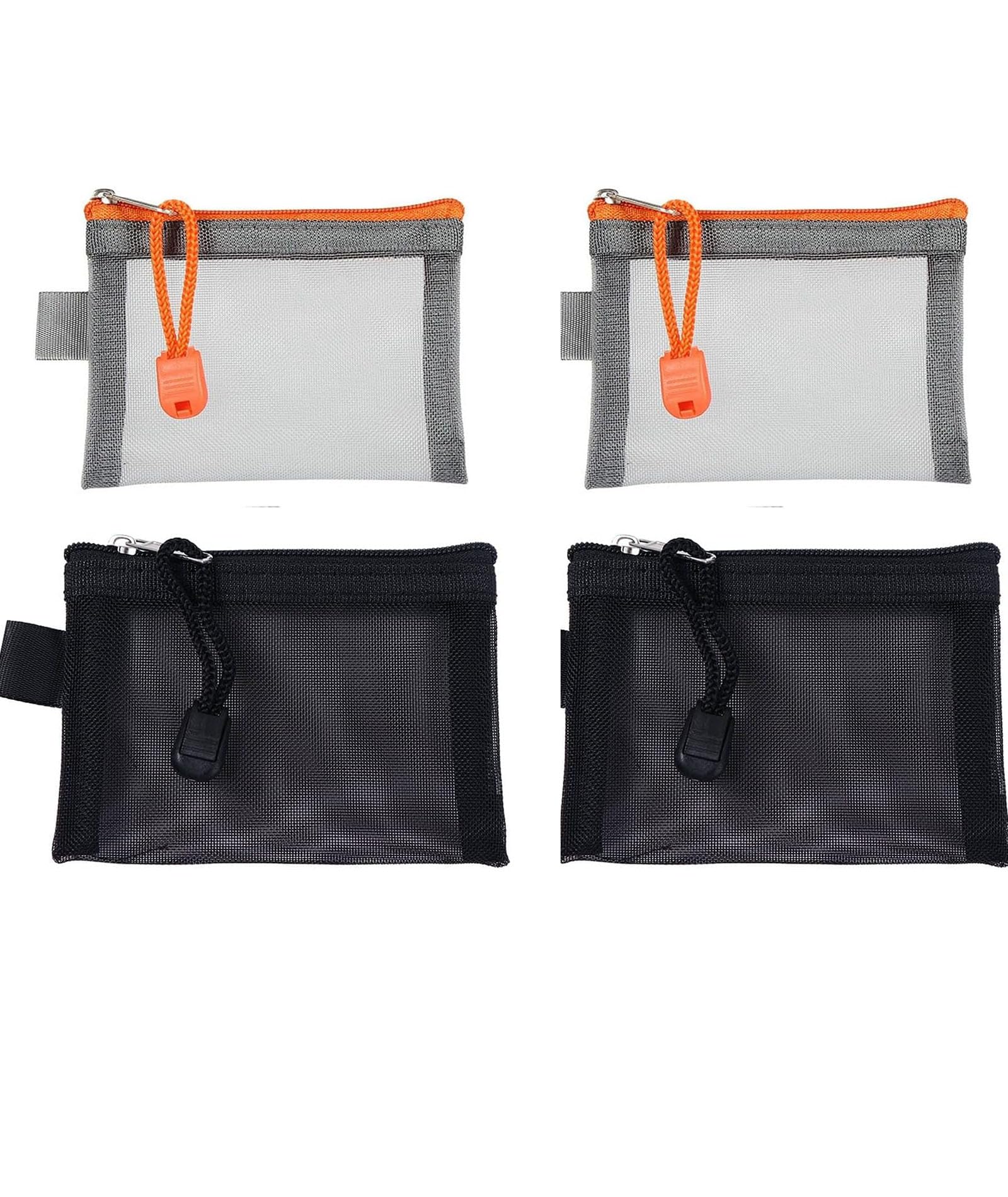 4PCS Mesh Pouch, Small Pouch for Travel, Mini for Women, Zipper, Small Zipper, Makeup, Mini Makeup, Travel Toiletry Storage(2 Black + 2 Gray)-image-37